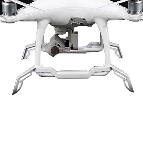 Gigibon DJI Phantom 4 Quadcopter Accessories: Landing Gear Protector Kit,Extend Phantom 4 Landing Skid Height, Absorb Shock Landing Support Stand Holder,1 Pair, White