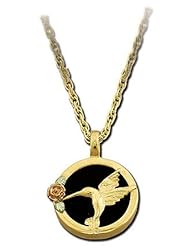 Landstroms Black Hills Gold Hummingbird Heart Pendant-Necklace - PE791