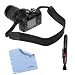 GTMax Black Anti-Slip Neoprene Camera shoulder/Neck Strap Belt + LCD Lens Pen + Microfiber Cleaning Cloth for Canon SX50 HS, G15, EOS 6D, SX500 IS, XT XTi XS XSi T1i T2i T3i T3 T4i; Nikon L820 D3200 D5200 D5100 D800 D4; Pentax Q10 X-5 and Sony Fuji Olympus Panasonic SLR Cameras