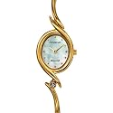Fontenay - UG238DWB - Montre Femme Ovale - Quartz Analogique - 1 Diamant 0.018 - Fond Nacre - Bracelet Fil Rigide M&eacute;tal Dor&eacute;