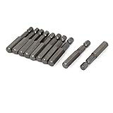 uxcell ヘキサゴンドライバービット メタル シルバートーン 172g 磁気 50mm