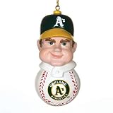 Pack of 4 MLB Oakland Athletics Caucasian Slugger Christmas Ornaments 3"