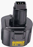DEWALT DW9061 XR 9.6-Volt 1.7 Amp Hour NiCad Pod Style Battery Pack