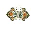 Apparel : Hair Clip - H66 - Butterfly Wings set with Swarovski Crystal Stones ~ Olivine and Topaz (Green and Gold) (ap)