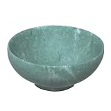 Handmade Decorative Polished Hotan Jade Bowl In Marbled Green And White