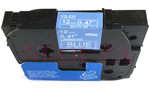 White on Blue Label Tape Compatible for Brother TZ 535 TZe 535 12mm P-Touch 8m