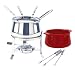 Chantal 2-Quart Stainless and 1-3/4-Quart Ceramic Fondue Combo, Red