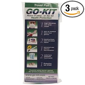 Go-Kit Flu and Infectious Diseases Protection Kit, Travel Pak Plus (Pack of 3) by Go-Kit