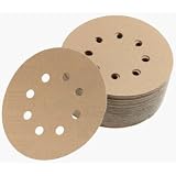 Mirka 23-615-AP Gold 5-Inch 8-Hole Dustless Hook-and-Loop Sanding Disks, 10 Each of 5 Grits