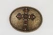 Rocker Cross Belt Buckle Bronze Tone Metal Studded Cross Buckle