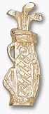 Old Fashioned Golf Bag Pendant - 14KT Gold Jewelry