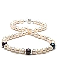 B&W "Trio" Freshwater Pearl Necklace: 7.0 - 8.0mm, 18" AA+