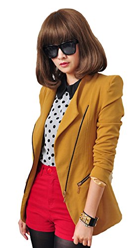 レディース ジャケット スーツ ライダース  細身 エレガント ウエスト シルエット アウター ファスナー ポケット 長袖 カジュアル 4色 可愛いスカーフ付き s058