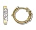 Three-Stone 14k Pave Diamond Earrings in 14k Yellow Gold (with Safety Lock)