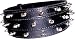 24x2.5 Spike leather dog collar - 3 rows of spikes- black leather