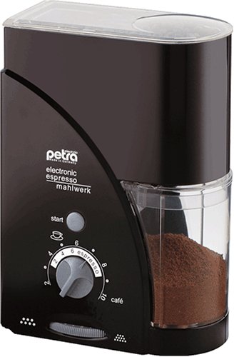 Petra M 20.07 Electronic-EspressoMahlwerk, Füllmenge: 250 g Kaffeebohnen, Timer mit Abschaltung Schwarz