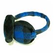 Winter Plaid Ski Fuzzy Earmuff Ear muff Warmer Blue Adjustable
