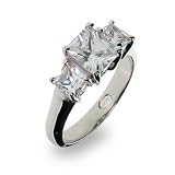 Eve's Addiction Past Present and Future 3 Stone Princess CZ Anniversary Ring