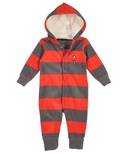 Carter's Baby Boys' Fleece Hooded Romper (Baby) - Green/Navy