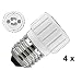 Lunartec Lampensockel-Adapter Adapter E27 auf GU10, 4er-Set