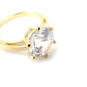 Solitaire plated gold � 10 mm (0. 39''). - Size 7.5