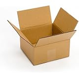 Pratt Corrugated Cube Box, 8" Length x 8" Width x 4" Depth, Kraft