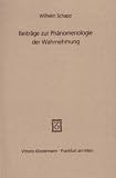Beiträge zur Phänomenologie der Wahrnehmung.
