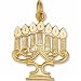 14Kt Yellow Gold Judaica Menorah Pendant