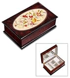 The San Francisco Music Box Company,Burlwood Box with Floral Design,