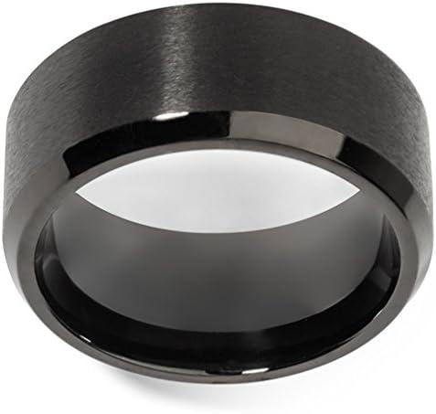 10 MM Black Tungsten Carbide Wedding Bands. Comfort Fit Ring Set Is Perfect for Weddings, Engagement or Promise Rings for Men or Women.