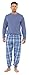 Men's Brushed Flannel Cuffed Checked Pajama Bottoms and Jersey Top