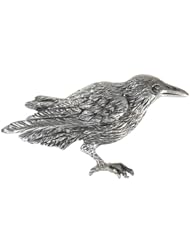 Sterling Silver Raven Crow Brooch Pin Corvid Bird Totem Jewelry