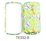 SAMSUNG EPIC 4G/GALAXY TRANSPARENT DESIGN BUTTERFLIES ON GREEN SNAPON, CASE ....