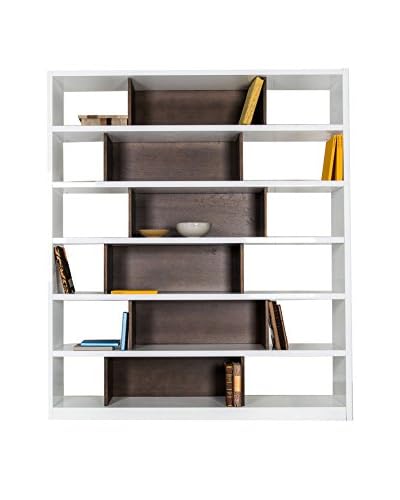 Design Twist Office Libreria A Giorno 5 Ripiani E Divisori Bianco/Marrone