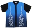 JT Lounge Men's Button Down Short Sleeve Shirt - Large - Blue