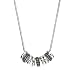 Elements Sterling Silver Ladies' N3072G Necklace with 9 Pave Green Crystal Rings on Snake Chain, Length 46cm