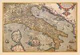 30 x 20 Stretched Canvas Poster Map of Italy
