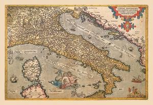 30 x 20 Stretched Canvas Poster Map of Italy