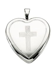 Heart Locket with Cross in 14k Yellow Gold