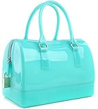 1st Class Women Transparent Charming Candy Color Jelly Pillow-shaped Shoulder Bag Top Handle Bag Tote