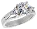 Sterling Silver 1.25 Carat Size Brilliant Cut Cubic Zircon Bridal Ring