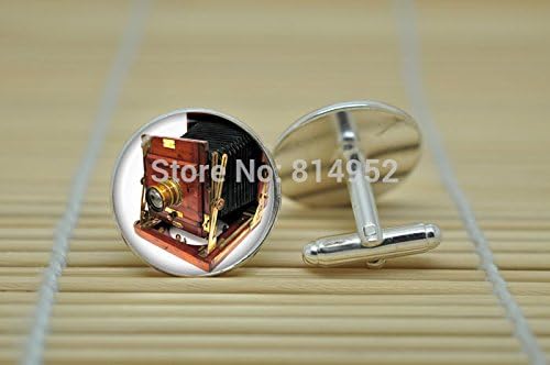 Pretty Lee Vintage Camera Lens Cufflinks Sign Woodland Jewelry Cufflinks In Silver Glass Cabochon Cuff Links C0521