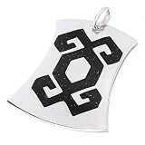 Sterling Silver Black Enamel Men's Geometric Pendant