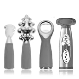 Art and Cook 4-Piece Zinc Positive Bar Set, Charcoal