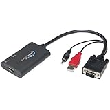 SYBA Universal VGA to HDMI Converter with Audio Support, Adapter for PC, Laptop, DVD, Desktop, SY-ADA31025