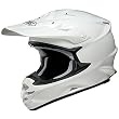 Shoei Solid VFX-W Off-Road Motorcycle Helmet w/ Free B&F Heart Sticker Bundle - White