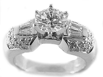 1.67ct. 14k. White Gold Pave Diamond Engagement Ring