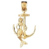 CleverEve's 14K Gold Pendant Mermaid and Anchor 3.5 - Gram(s)
