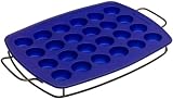KitchenAid Silicone 24-Cup Mini Muffin Pan with Sled, Blue