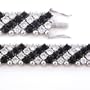 Sterling Silver Blue Sapphire And Cubic Zirconia Bracelet